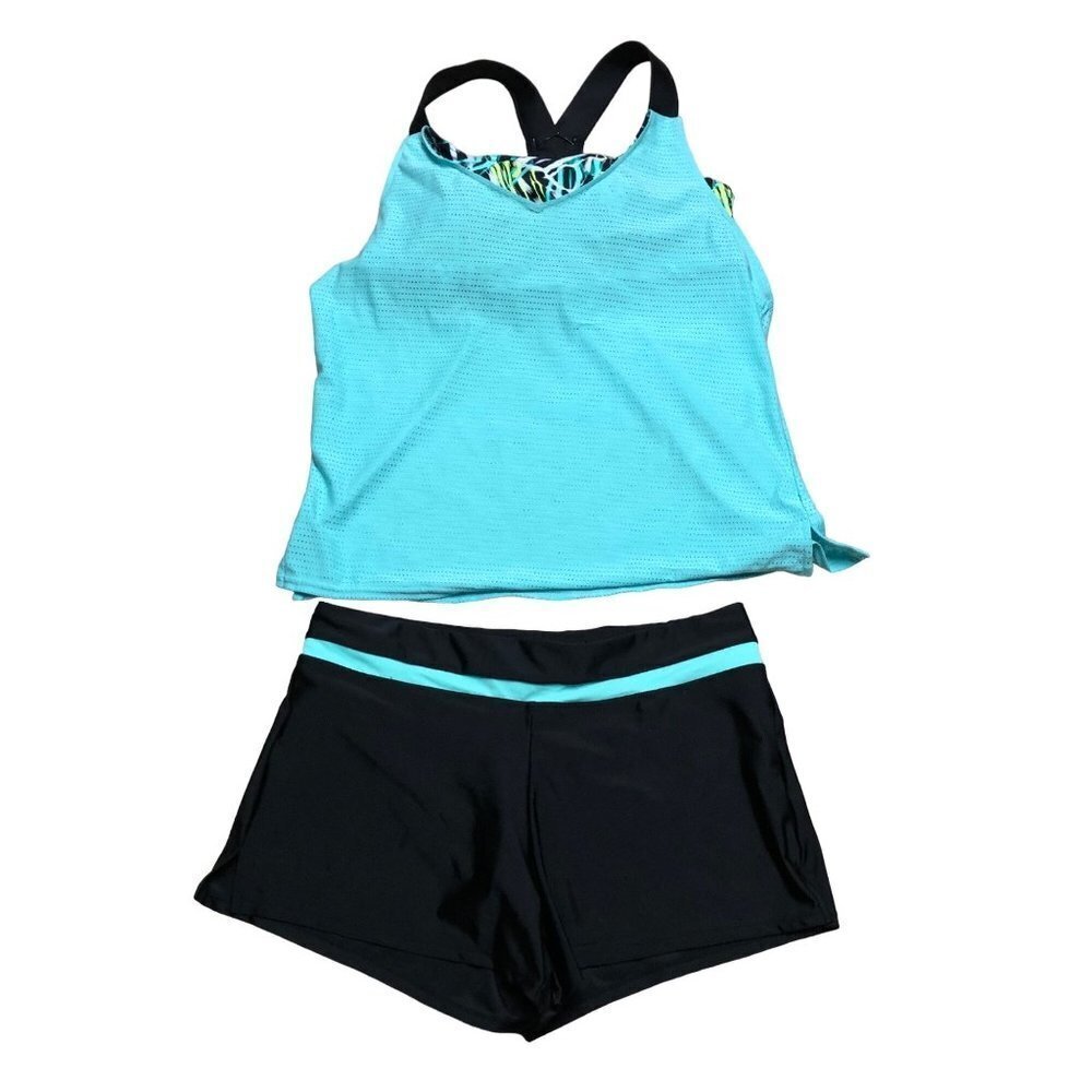 ZEROXPOSUR Ladies Wide Strap Tankini Swimsuit, Mochi SM NWT
